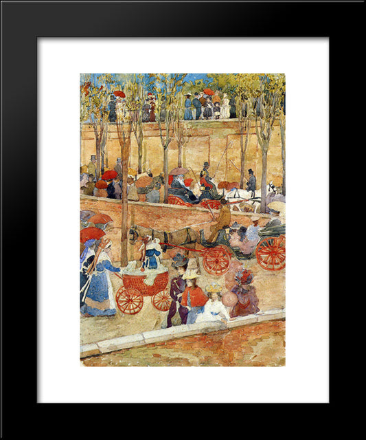 Afternoon, Pincian Hill 20x24 Black Modern Wood Framed Art Print Poster by Prendergast, Maurice