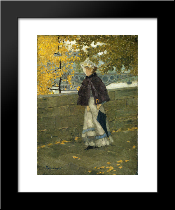 Along The Seine 20x24 Black Modern Wood Framed Art Print Poster by Prendergast, Maurice