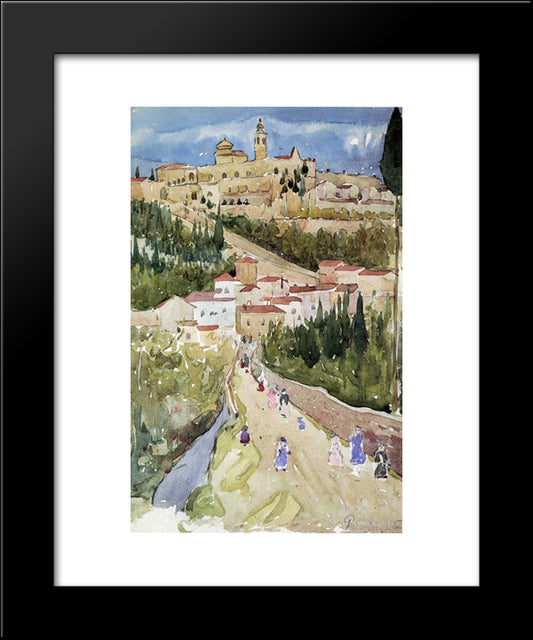 Assisi 20x24 Black Modern Wood Framed Art Print Poster by Prendergast, Maurice