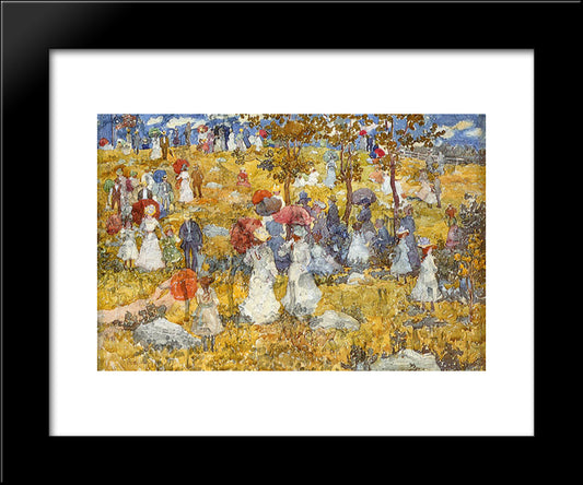 At The Park 20x24 Black Modern Wood Framed Art Print Poster by Prendergast, Maurice