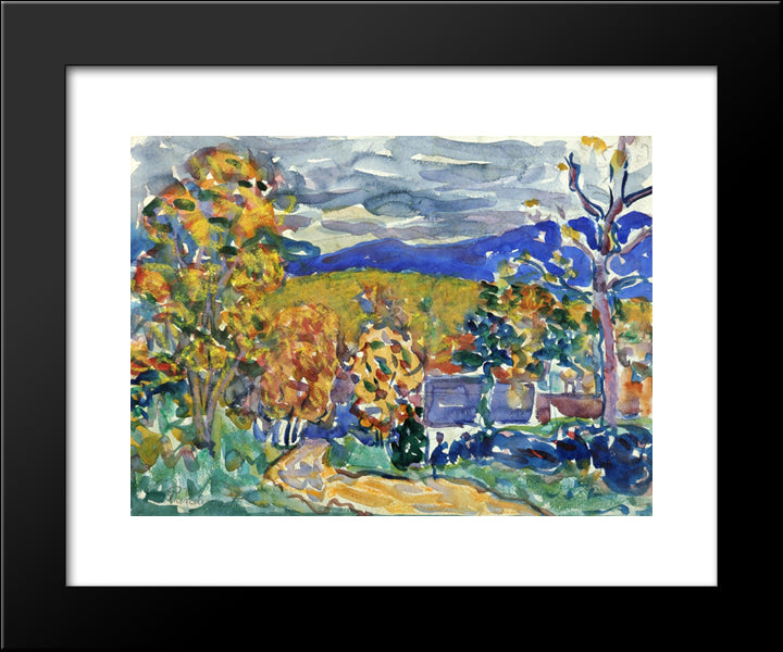 Autumn In New England 20x24 Black Modern Wood Framed Art Print Poster by Prendergast, Maurice