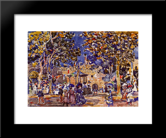 Band Concert 20x24 Black Modern Wood Framed Art Print Poster by Prendergast, Maurice