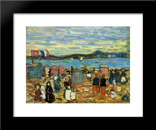 Bathing Tents, St. Malo 20x24 Black Modern Wood Framed Art Print Poster by Prendergast, Maurice