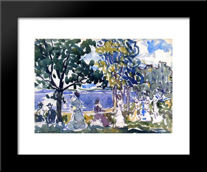 Beach Promenade 20x24 Black Modern Wood Framed Art Print Poster by Prendergast, Maurice