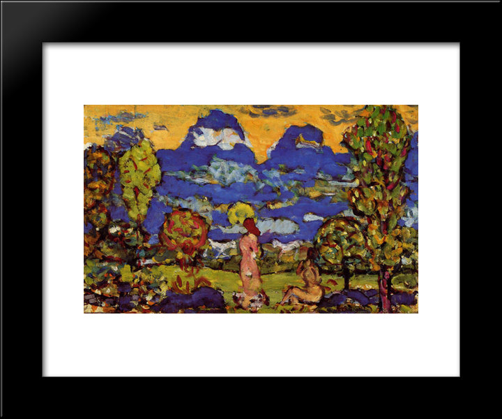 Blue Mountains 20x24 Black Modern Wood Framed Art Print Poster by Prendergast, Maurice