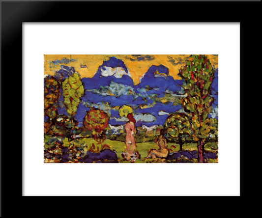 Blue Mountains 20x24 Black Modern Wood Framed Art Print Poster by Prendergast, Maurice