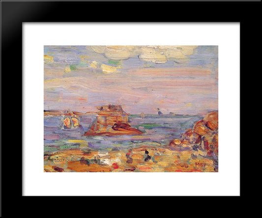 Brittany Coast 20x24 Black Modern Wood Framed Art Print Poster by Prendergast, Maurice