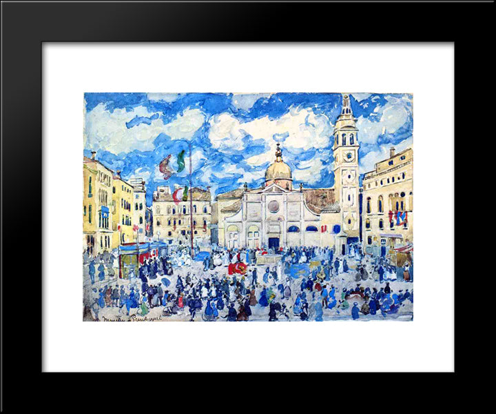 Campo Santa Maria Formosa, Venice 20x24 Black Modern Wood Framed Art Print Poster by Prendergast, Maurice