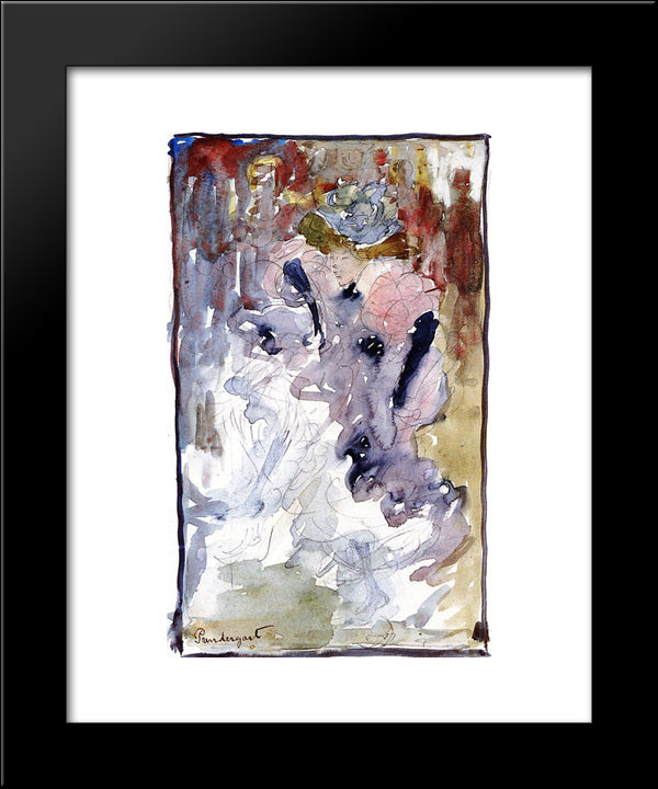 Can Can Dancer 20x24 Black Modern Wood Framed Art Print Poster by Prendergast, Maurice