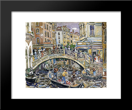 Canal 20x24 Black Modern Wood Framed Art Print Poster by Prendergast, Maurice