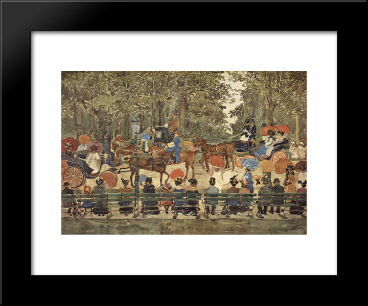 Central Park, New York 20x24 Black Modern Wood Framed Art Print Poster by Prendergast, Maurice