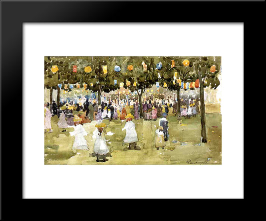 Central Park, New York City, July 4Th 20x24 Black Modern Wood Framed Art Print Poster by Prendergast, Maurice