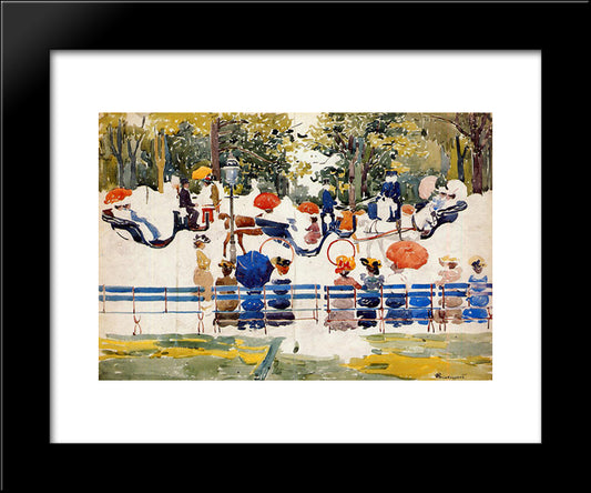 Central Park (Also Known As Central Park, New York City) 20x24 Black Modern Wood Framed Art Print Poster by Prendergast, Maurice