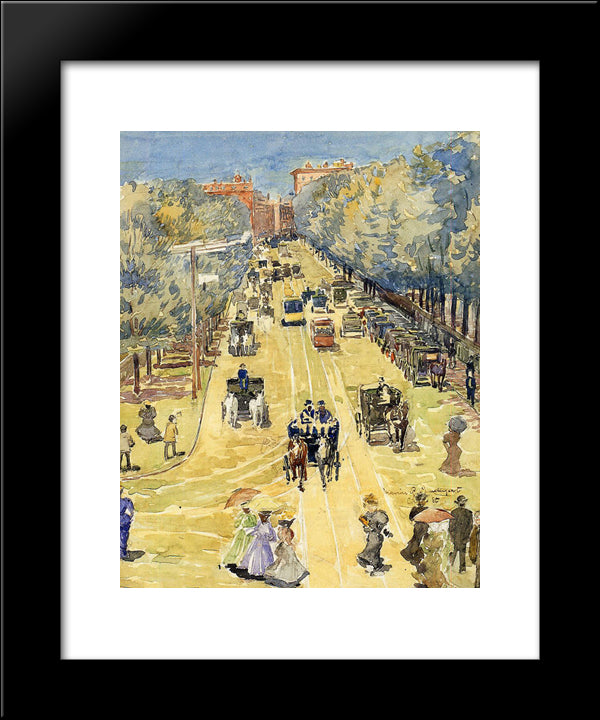 Charles Street, Boston 20x24 Black Modern Wood Framed Art Print Poster by Prendergast, Maurice