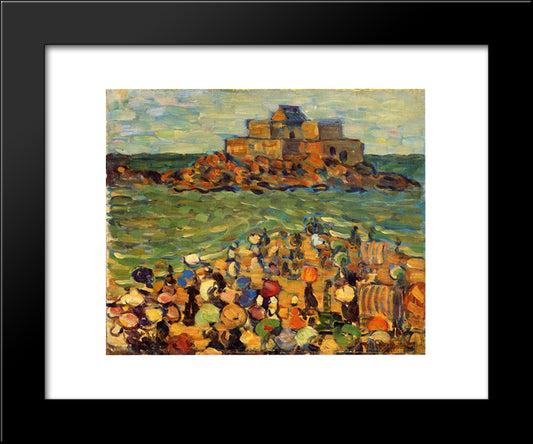 Chateaubriand S Tomb, St Malo (Also Known As St. Malo Chateaubriand S Tomb) 20x24 Black Modern Wood Framed Art Print Poster by Prendergast, Maurice