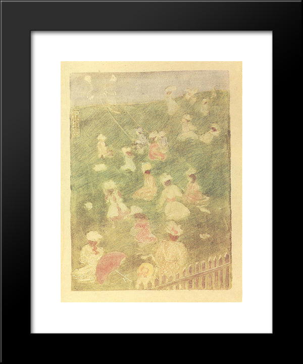 Children At Play 20x24 Black Modern Wood Framed Art Print Poster by Prendergast, Maurice