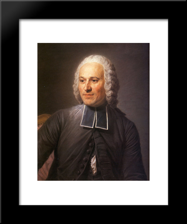 Abbot Jean Antoine Nollet 20x24 Black Modern Wood Framed Art Print Poster by La Tour, Maurice Quentin de