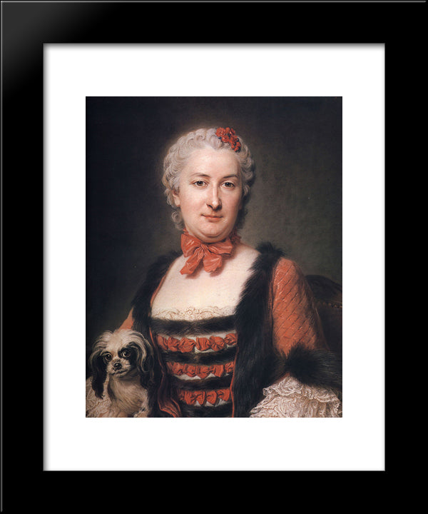 Anne Charlotte De Maillet De Batilly, Marquise De Courcy 20x24 Black Modern Wood Framed Art Print Poster by La Tour, Maurice Quentin de