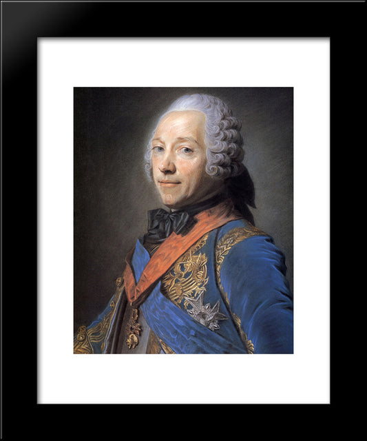 Charles Louis Fouquet, Duke Of Belle Isle 20x24 Black Modern Wood Framed Art Print Poster by La Tour, Maurice Quentin de