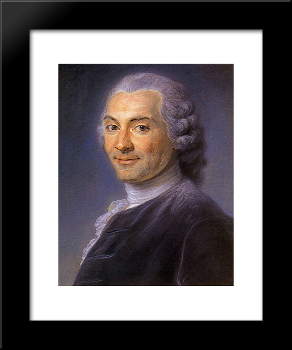 Charles Maron, A Lawyer In Parliament 20x24 Black Modern Wood Framed Art Print Poster by La Tour, Maurice Quentin de