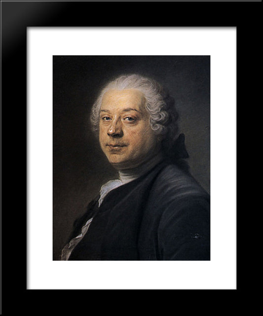 Charles Parrocel, Painter 20x24 Black Modern Wood Framed Art Print Poster by La Tour, Maurice Quentin de