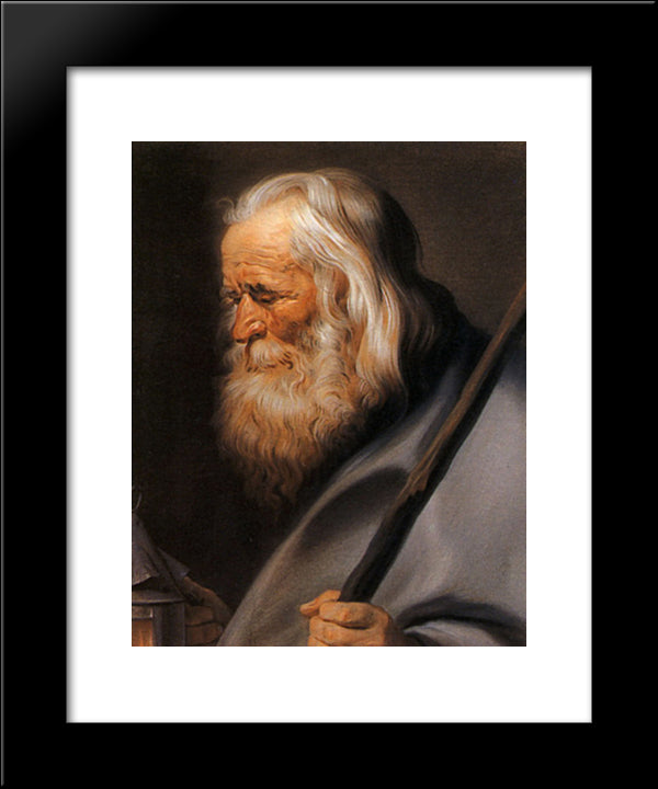 Diogenes, After Peter Paul Rubens 20x24 Black Modern Wood Framed Art Print Poster by La Tour, Maurice Quentin de