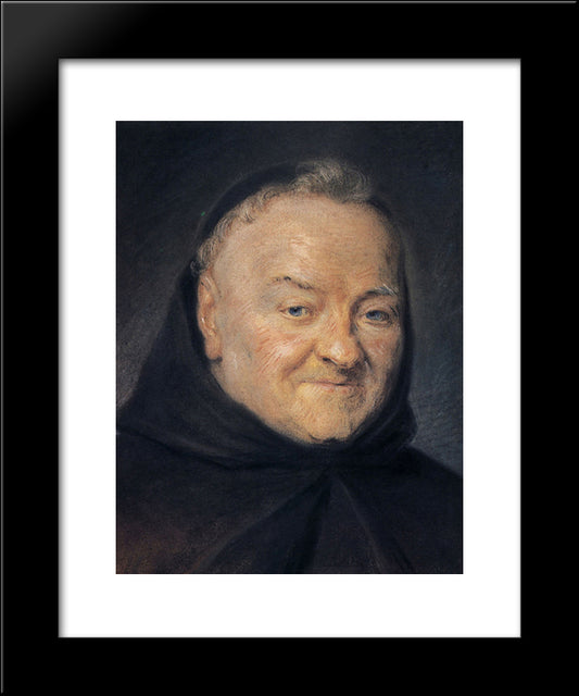 Father Emmanuel 20x24 Black Modern Wood Framed Art Print Poster by La Tour, Maurice Quentin de