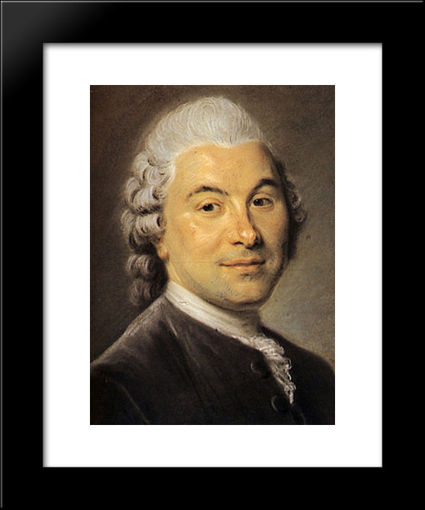 Francois Louis Veron Forbonnais Of Duverger, Economist 20x24 Black Modern Wood Framed Art Print Poster by La Tour, Maurice Quentin de