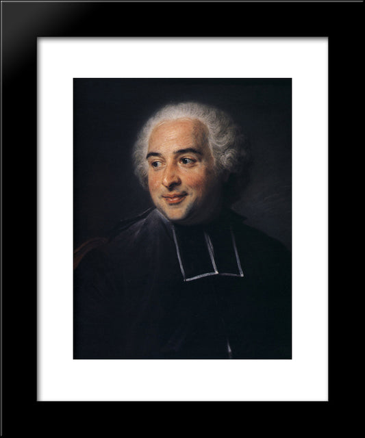 Francois-Emmanuel Pommyer, Abbot Of Bonneval 20x24 Black Modern Wood Framed Art Print Poster by La Tour, Maurice Quentin de