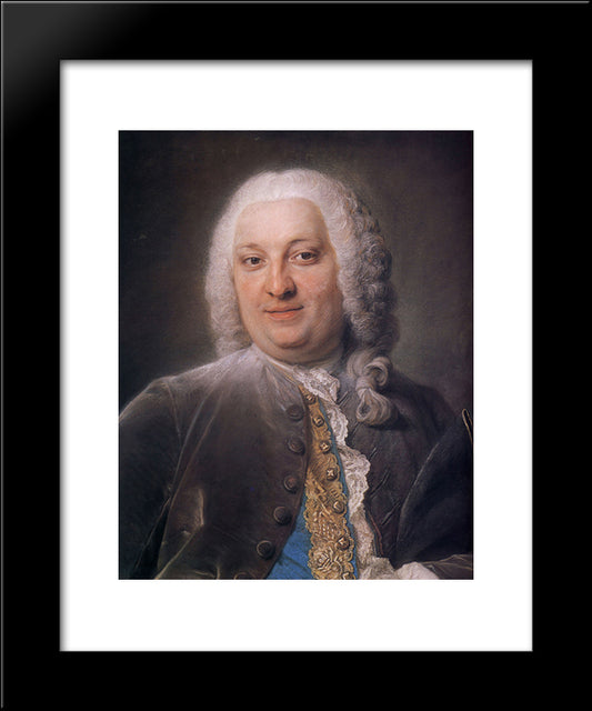 Jacques Louis Francois Roussel, Marquis De Courcy 20x24 Black Modern Wood Framed Art Print Poster by La Tour, Maurice Quentin de