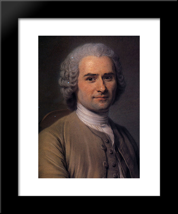 Jean-Jacques Rousseau 20x24 Black Modern Wood Framed Art Print Poster by La Tour, Maurice Quentin de