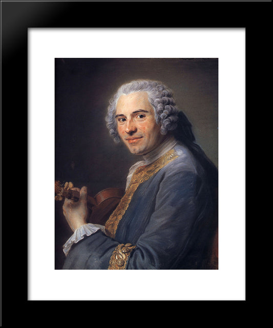 Jean-Joseph Cassanea De Mondonville 20x24 Black Modern Wood Framed Art Print Poster by La Tour, Maurice Quentin de