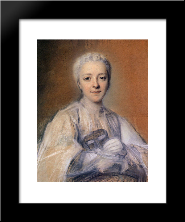 Jeanne Elisabeth De Geer, Baroness Tuyll 20x24 Black Modern Wood Framed Art Print Poster by La Tour, Maurice Quentin de