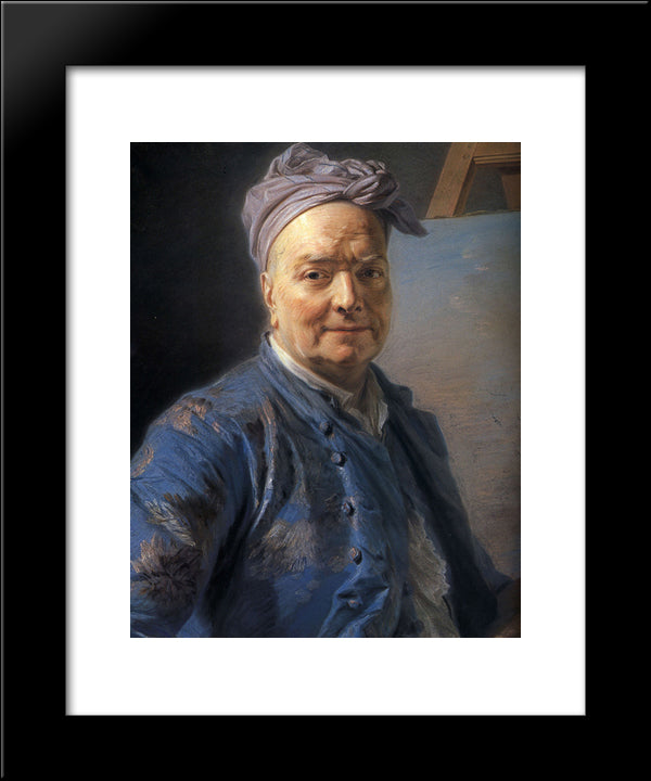 Louis De Silvestre 20x24 Black Modern Wood Framed Art Print Poster by La Tour, Maurice Quentin de