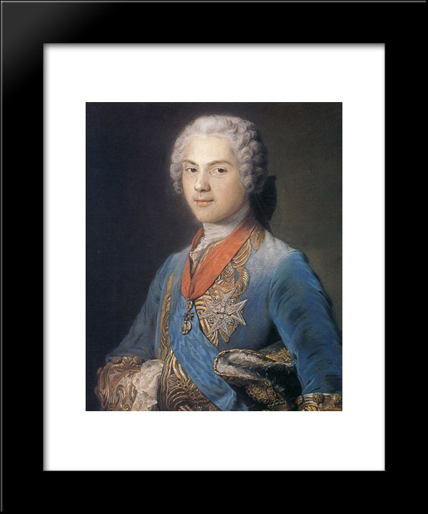 Louis Of France, Dauphin, Son Of Louis Xv 20x24 Black Modern Wood Framed Art Print Poster by La Tour, Maurice Quentin de