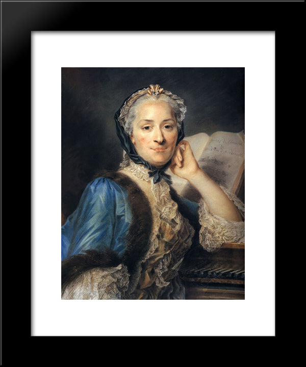 Madame De Mondonville 20x24 Black Modern Wood Framed Art Print Poster by La Tour, Maurice Quentin de