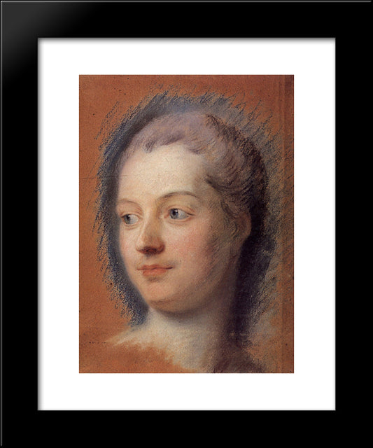 Madame De Pompadour 20x24 Black Modern Wood Framed Art Print Poster by La Tour, Maurice Quentin de