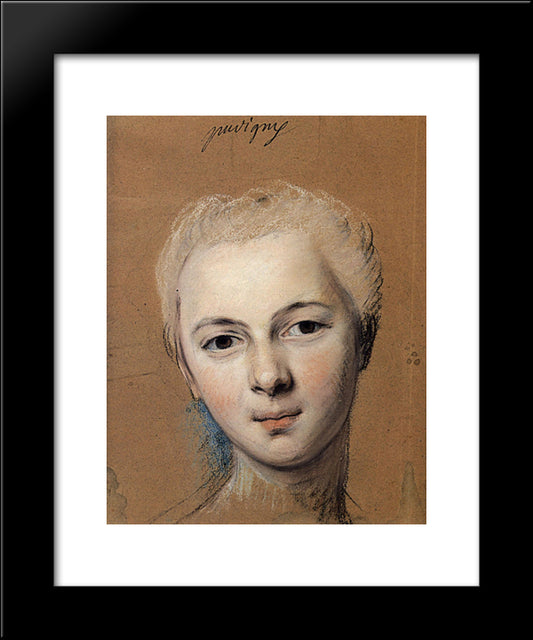 Mademoiselle Pavigne 20x24 Black Modern Wood Framed Art Print Poster by La Tour, Maurice Quentin de