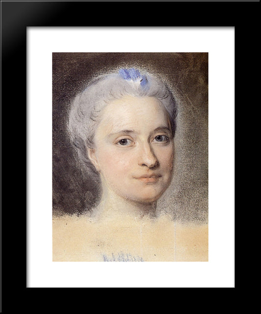 Marie Josephe Of Saxony 20x24 Black Modern Wood Framed Art Print Poster by La Tour, Maurice Quentin de