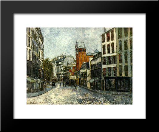 Abbesses Street 20x24 Black Modern Wood Framed Art Print Poster by Utrillo, Maurice