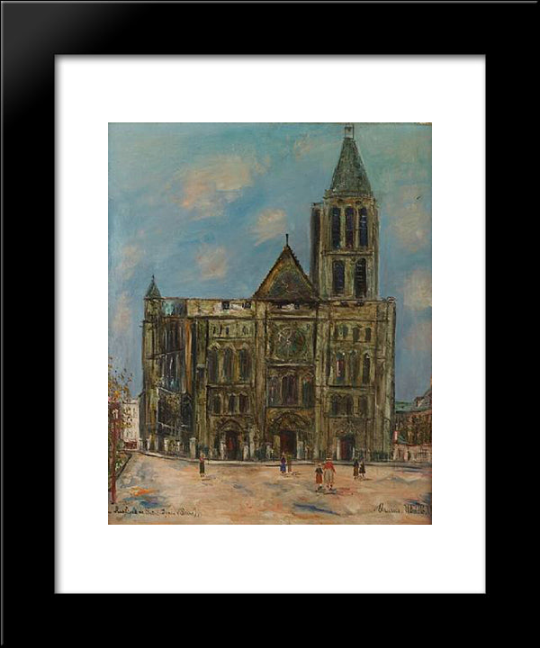 Basilica Of St. Denis 20x24 Black Modern Wood Framed Art Print Poster by Utrillo, Maurice