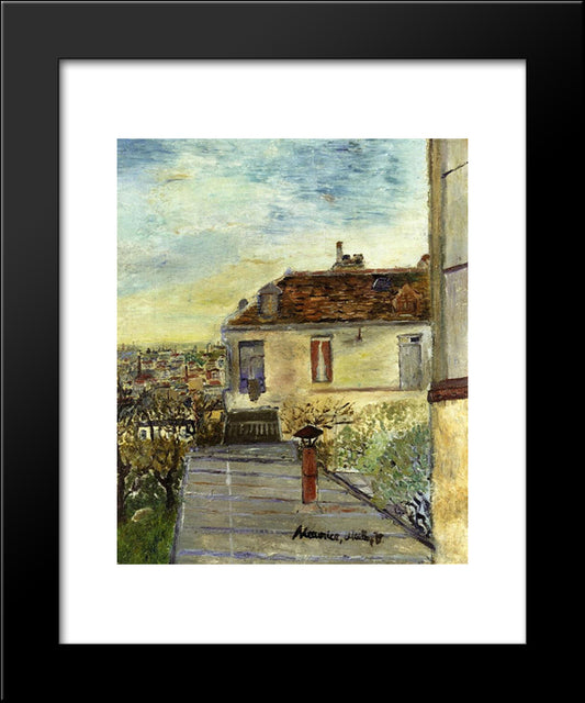 Chaudoin House 20x24 Black Modern Wood Framed Art Print Poster by Utrillo, Maurice