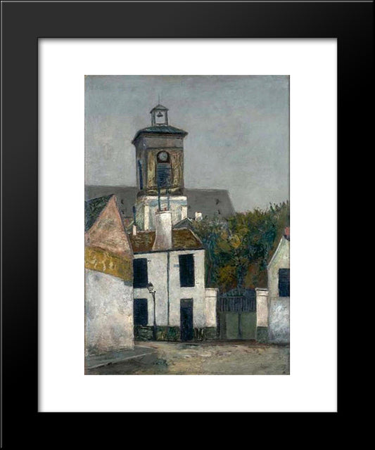 Chuch Of Saint Margerit In Paris 20x24 Black Modern Wood Framed Art Print Poster by Utrillo, Maurice