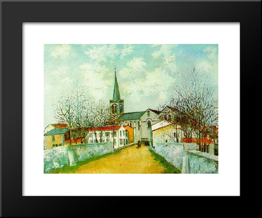 Church In Suburbs 20x24 Black Modern Wood Framed Art Print Poster by Utrillo, Maurice
