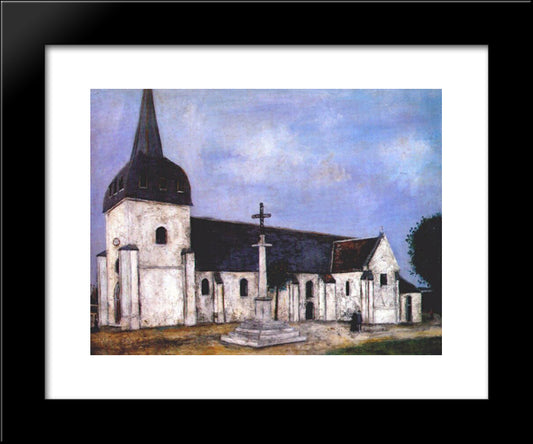 Church Of St. Hilary 20x24 Black Modern Wood Framed Art Print Poster by Utrillo, Maurice
