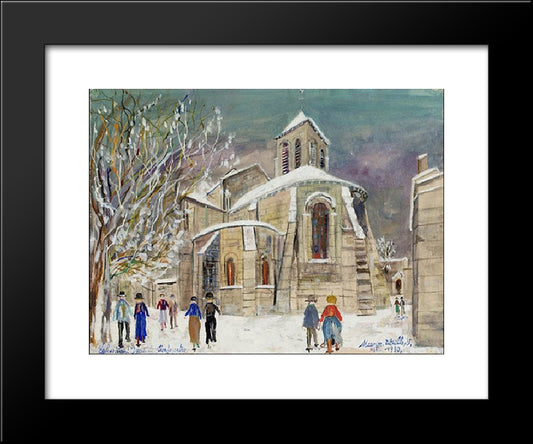 Church Of St. Peter On Monmartre 20x24 Black Modern Wood Framed Art Print Poster by Utrillo, Maurice
