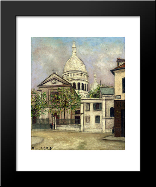 Church Of St. Pierre And The Dome Of Sacre Coeur 20x24 Black Modern Wood Framed Art Print Poster by Utrillo, Maurice