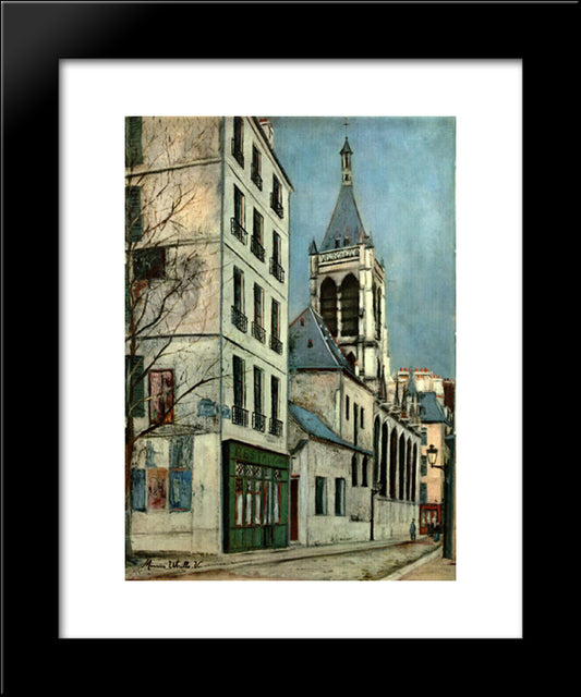 Church Of St. Severin 20x24 Black Modern Wood Framed Art Print Poster by Utrillo, Maurice