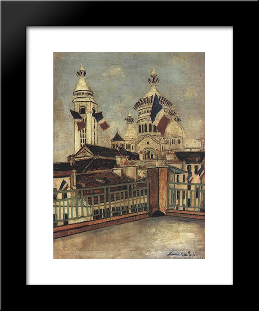 Church Sacre - Couer 20x24 Black Modern Wood Framed Art Print Poster by Utrillo, Maurice