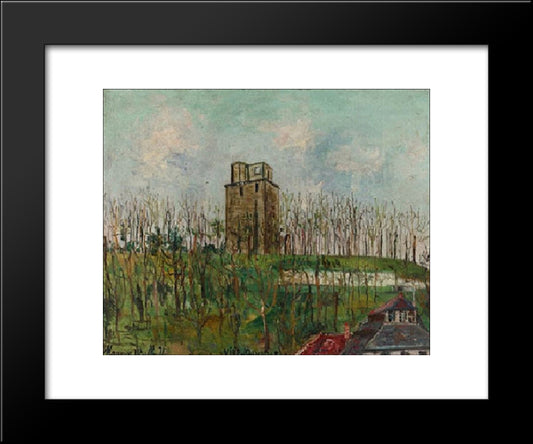 Donjon Street 20x24 Black Modern Wood Framed Art Print Poster by Utrillo, Maurice